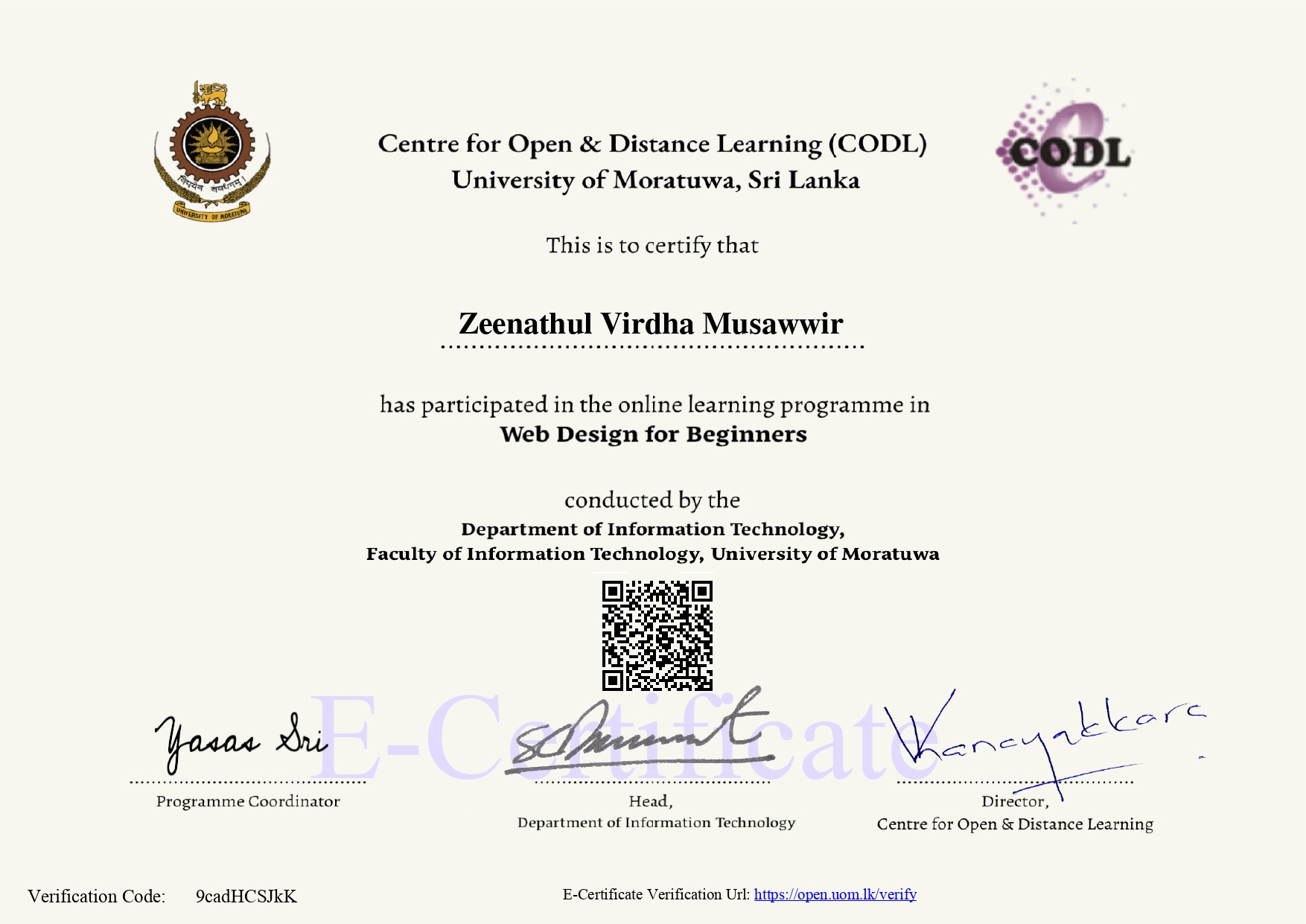 Web Design Certificate