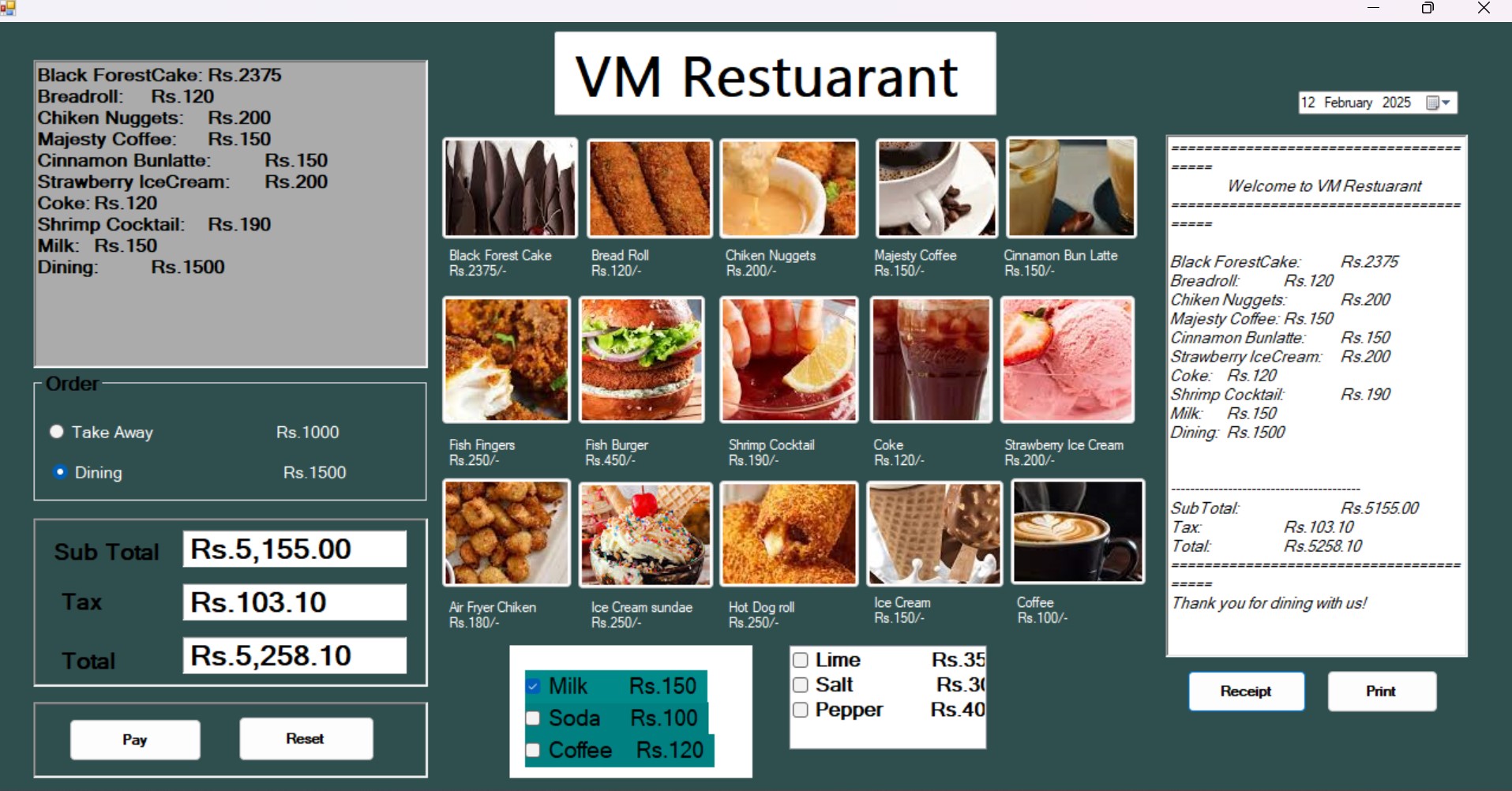 Restuarant Billing System Thumbnail